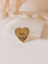 Load image into Gallery viewer, Blooming Love | Heart Shaped Metal Pet ID Tag