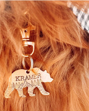 Load image into Gallery viewer, Water + Mountain Scene | Bear Shaped Pet ID Tag
