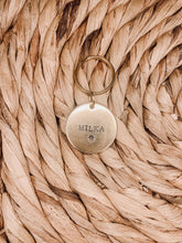 Load image into Gallery viewer, Paw Print Dog Tag, Hand Stamped Metal Pet ID Tag