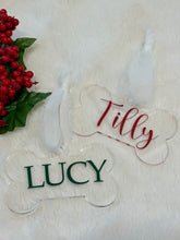 Load image into Gallery viewer, Personalized Acrylic Bone Shaped Ornament
