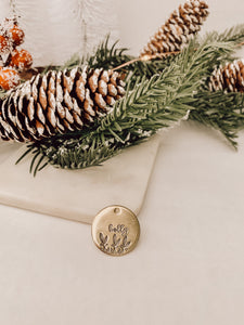 Bunches Of Holly | Circle Hand Stamped Metal Pet ID Tag