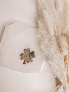 Lucky Charm | Clover Shaped Metal Pet ID Tag