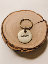 Load image into Gallery viewer, Plain + Simple | Hand Stamped Metal Pet ID Tag
